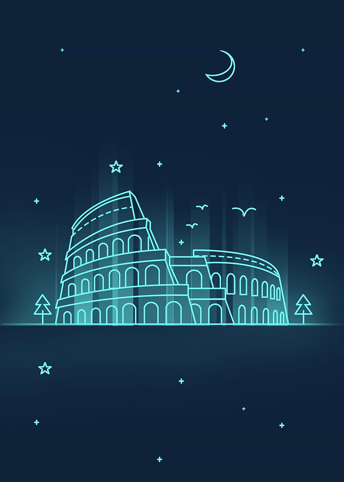 Neon Cityscape Colosseum