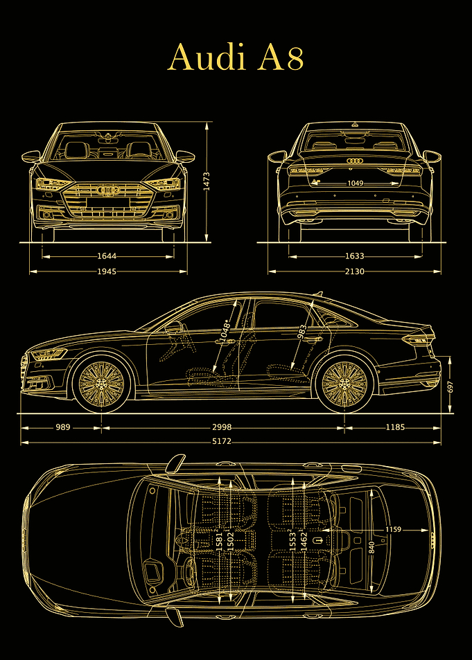 Audi A8 2017 Blueprint