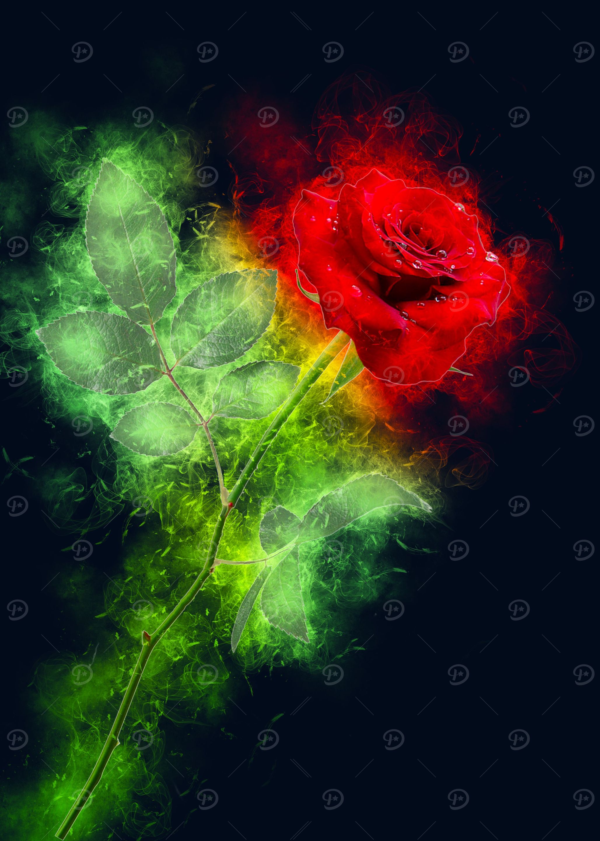 red rose smoky