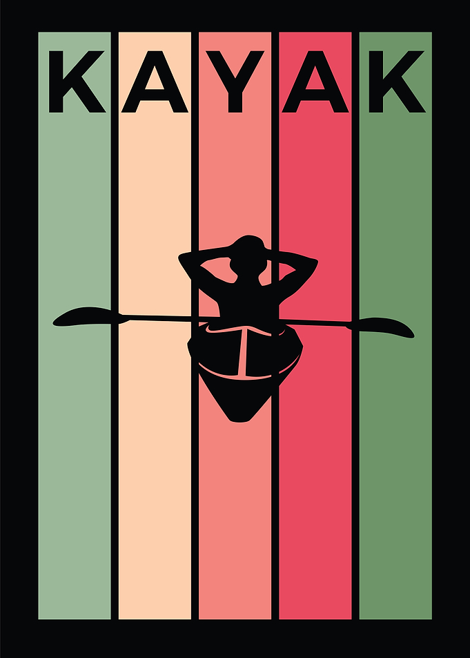 kayaking silhouette