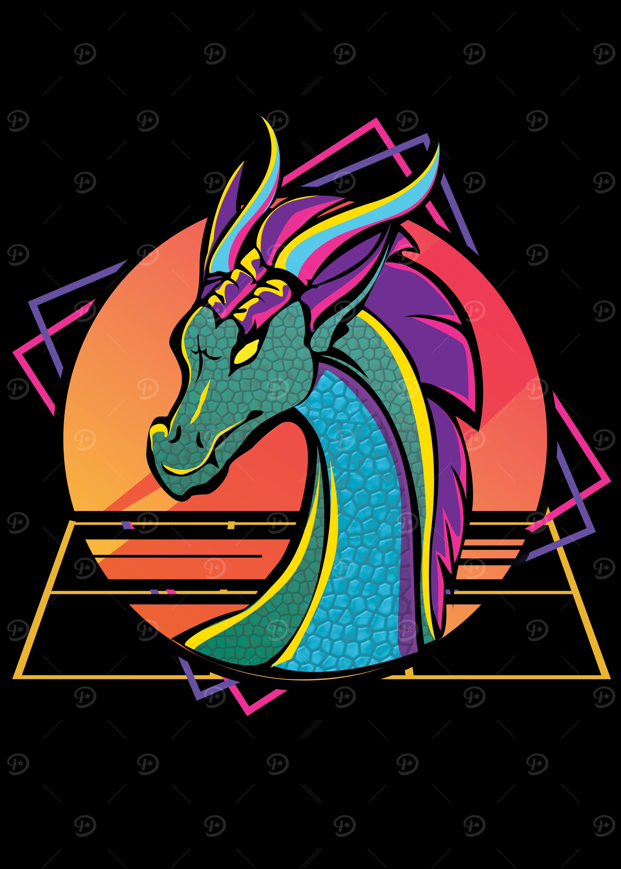 Vaporwave Dragon
