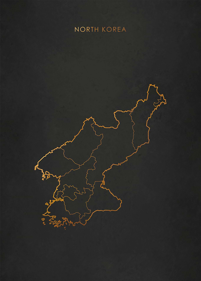 Gold North Korea Map