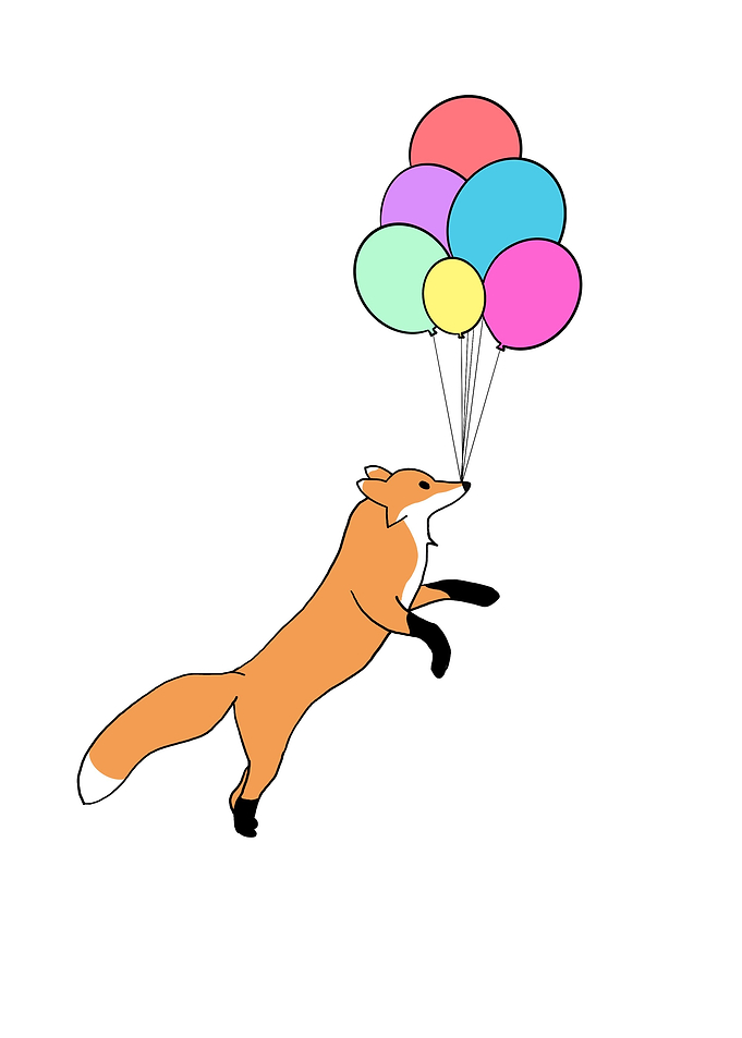 Fox With Balloons