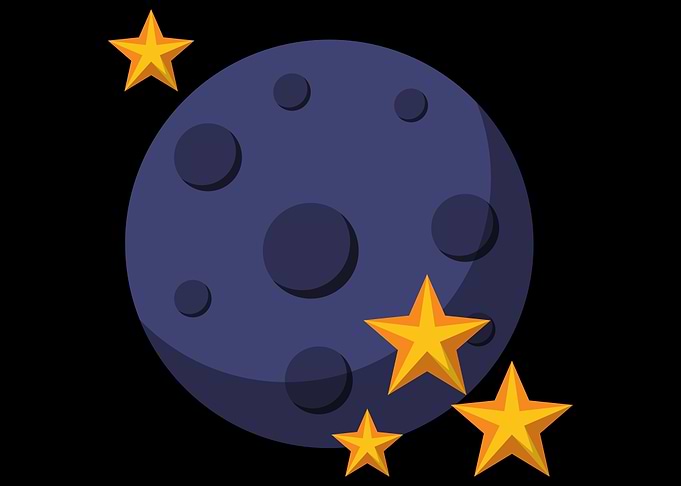 moon with stars