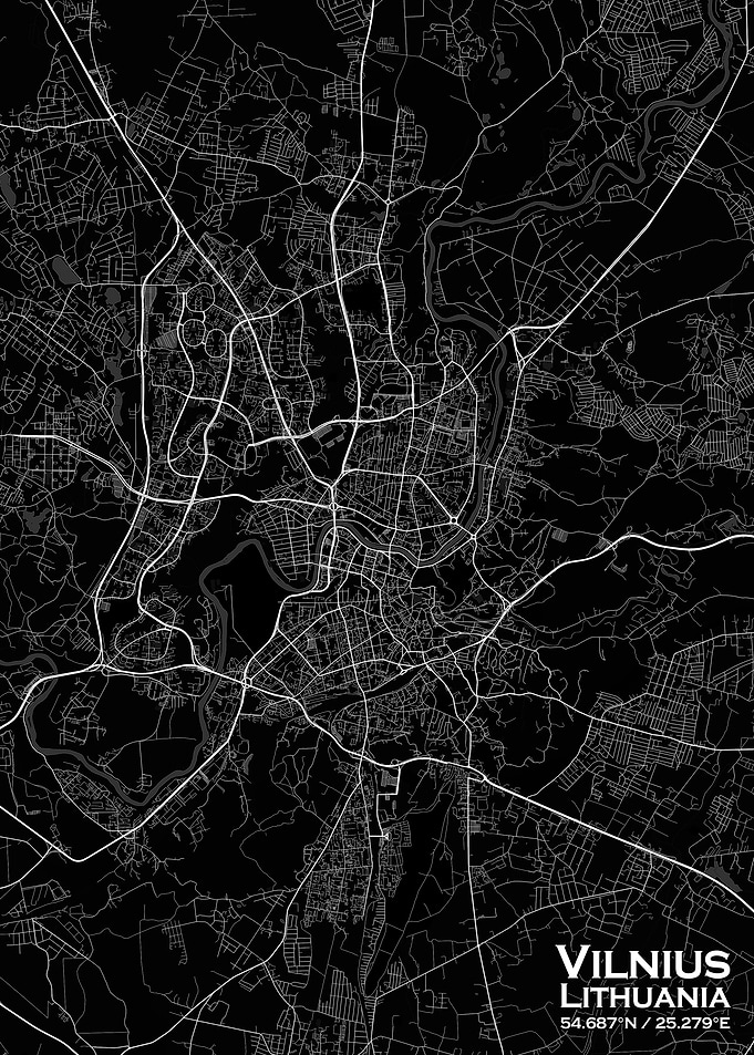 Vilnius Black Map