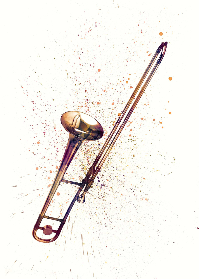 Trombone Watercolor