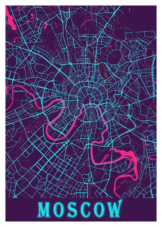 Moscow Neon City Map
