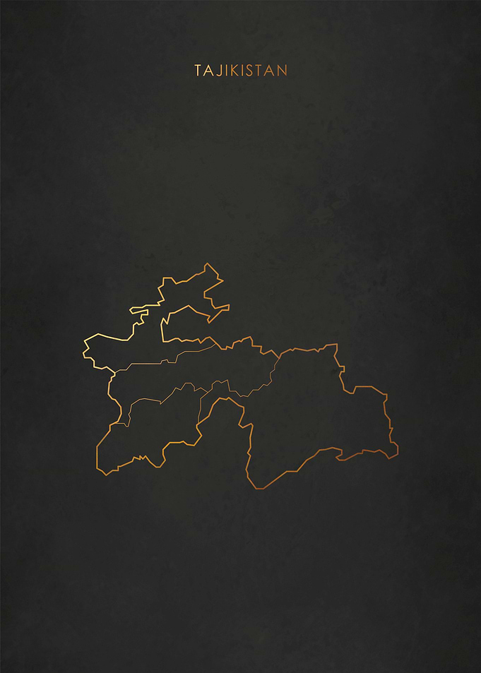Gold Tajikistan Map
