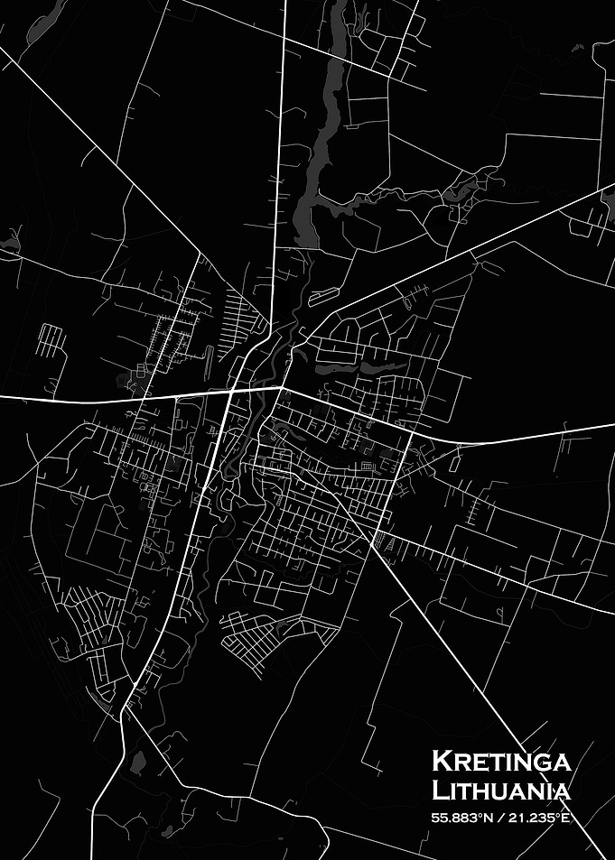 Kretinga Black Map