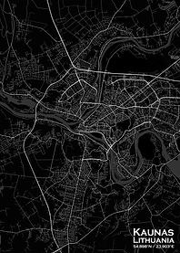 Kaunas Black Map