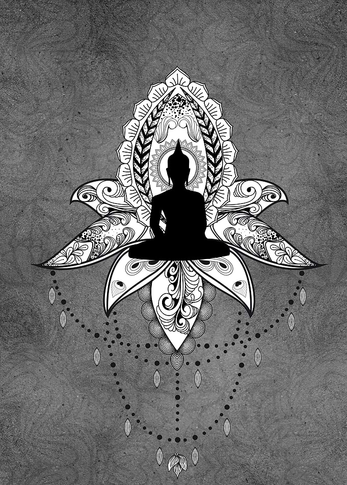Wonderful lotus with buddh