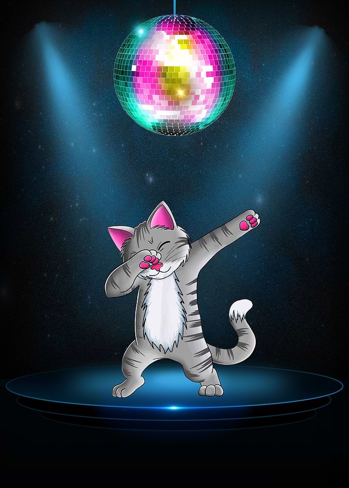 Disco Dabbing dancing Cat