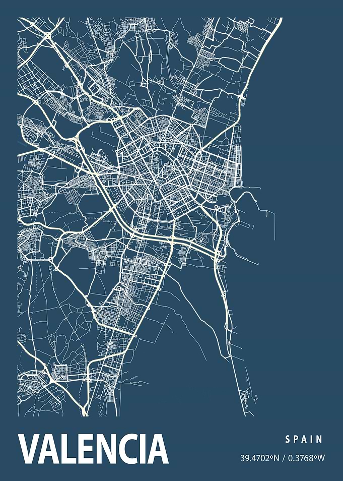 Valencia Blueprint Street