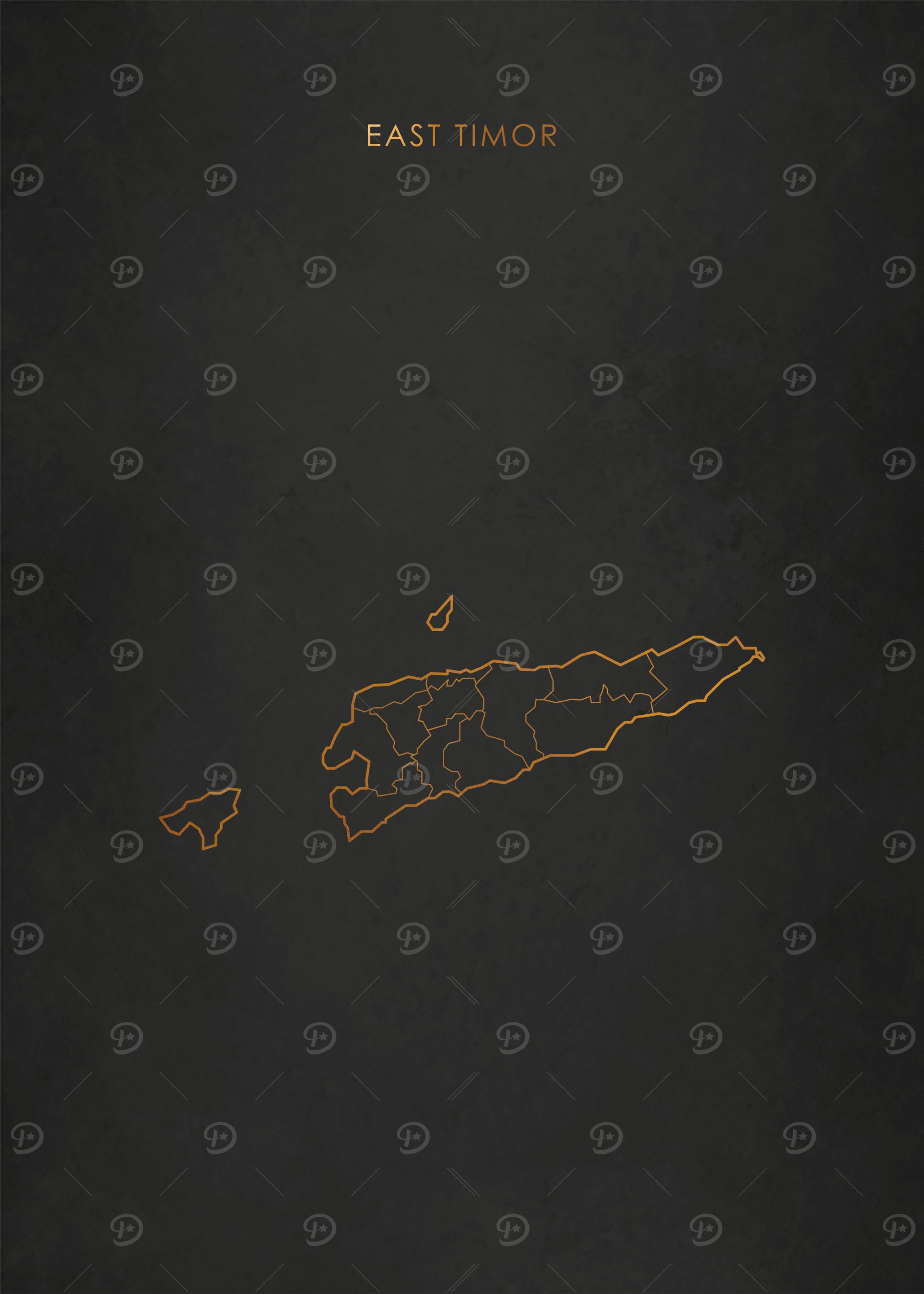 Gold East Timor Map