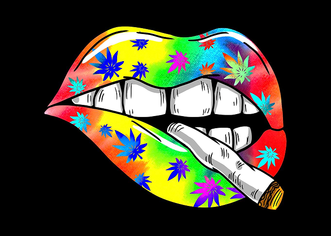 Smoking Lips Marijuana
