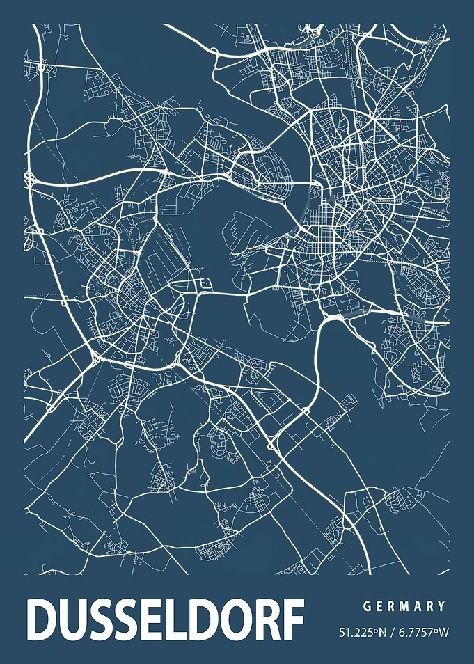 Dusseldorf Blueprint Map