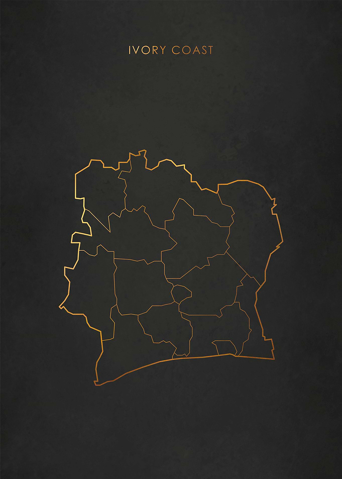 Gold Ivory Coast Map