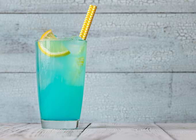 Glass of electric lemonade