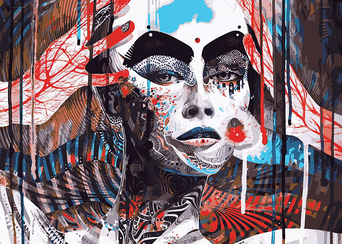 Abstract painting lady