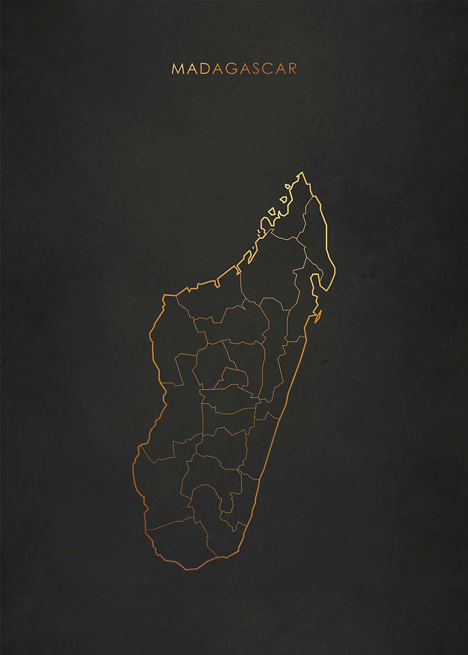 Gold Madagascar Map