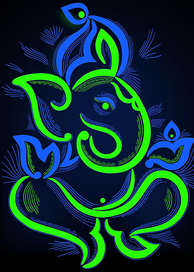 Ganesha Neon Green