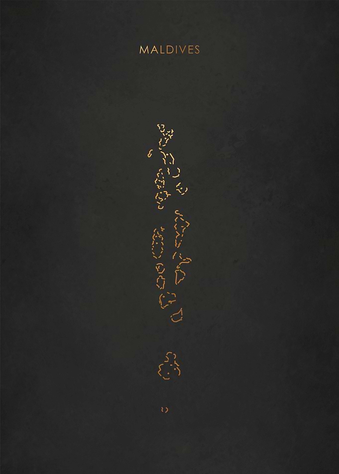 Gold Maldives Map