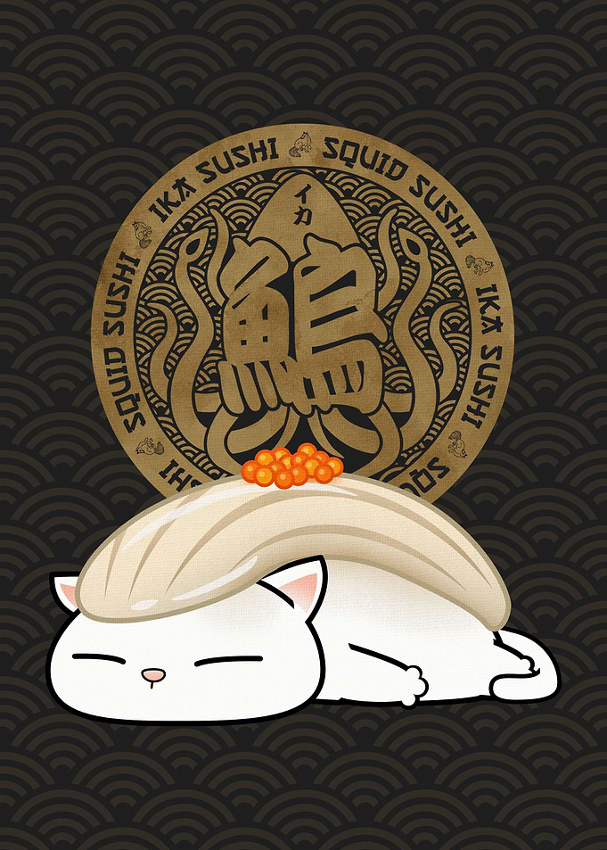Chubby Cat Ika Sushi