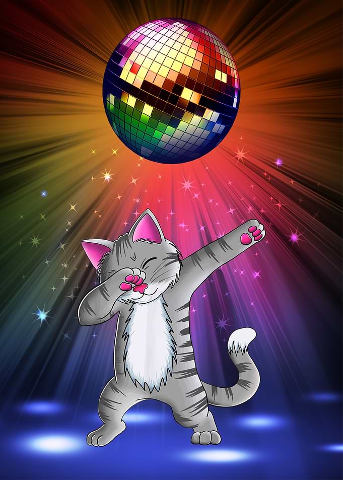 Dancing Dabbing Disco Cat