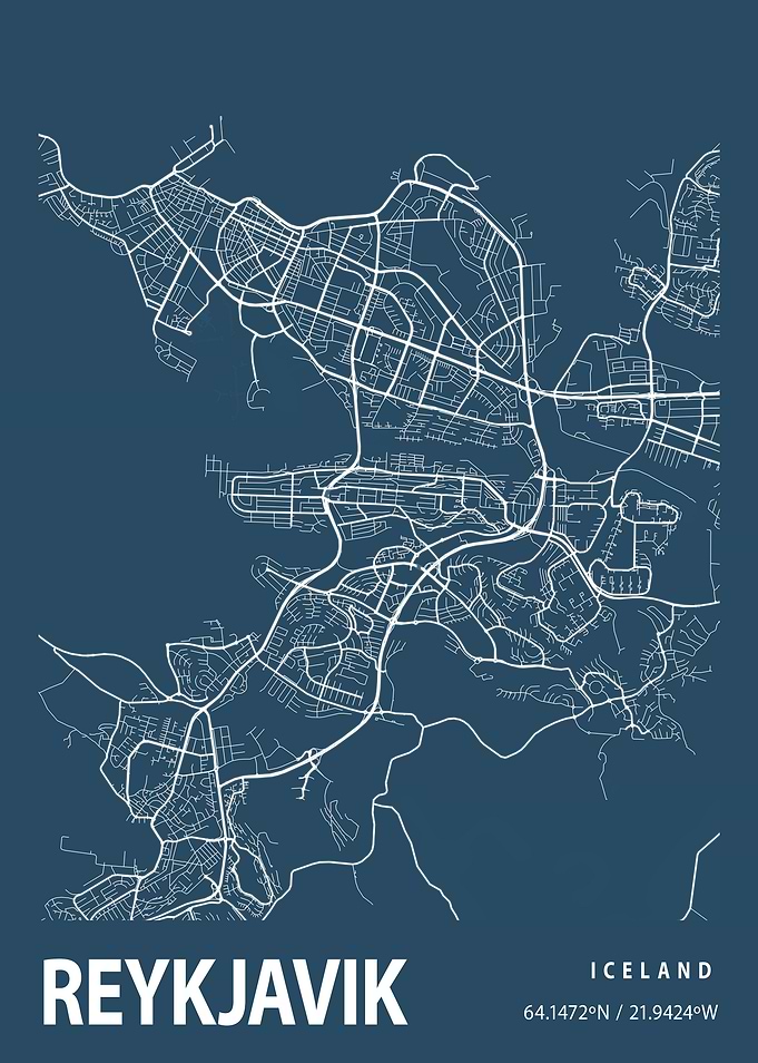 Reykjavik Blueprint Street
