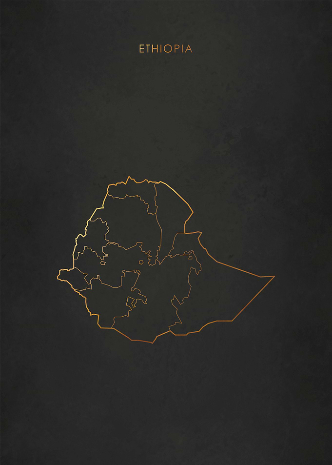 Gold Ethiopia Map