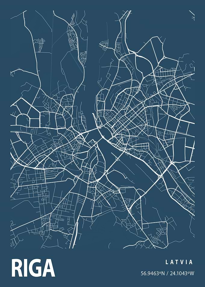 Riga Blueprint Street Map