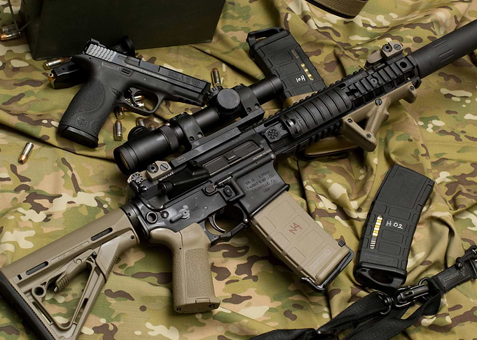 M4 and pistol