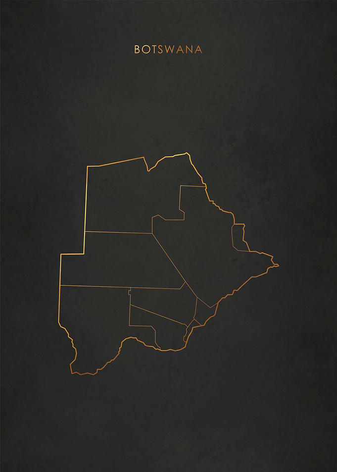 Gold Botswana Map