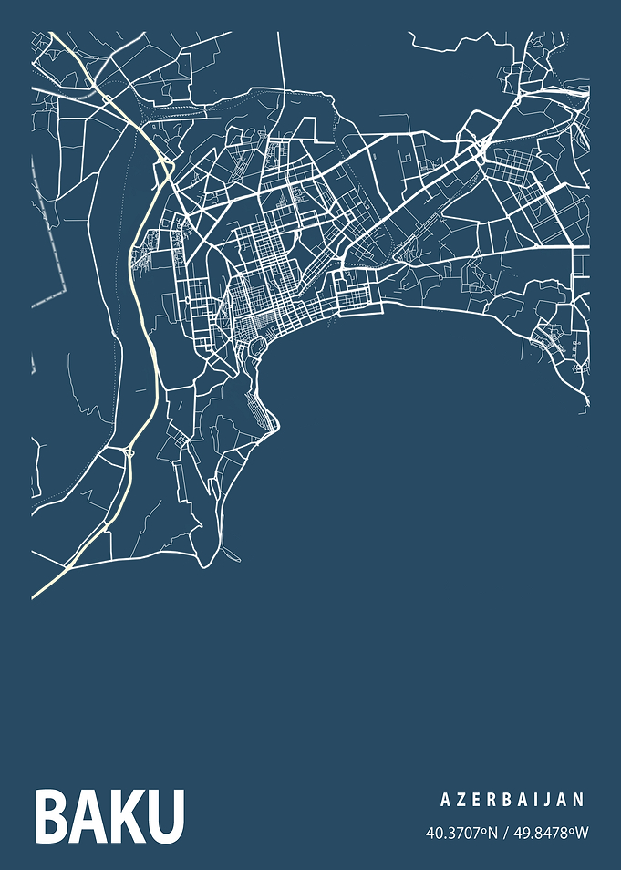 Baku Blueprint Street Map