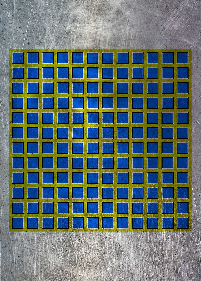 YELLOW BLUE WAVES METALLIC