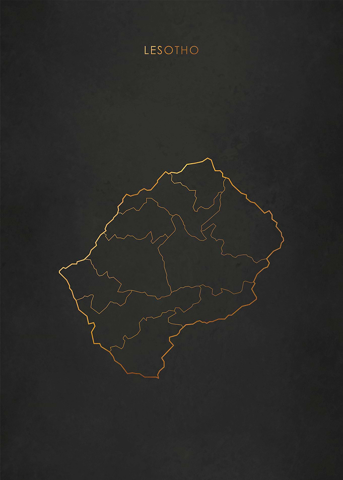 Gold Lesotho Map