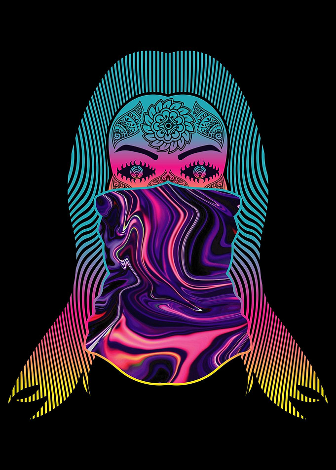 Psychedelic Rave EDM Girl