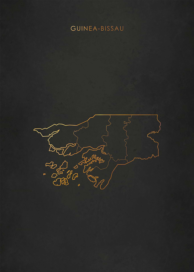 Gold Guinea Bissau Map
