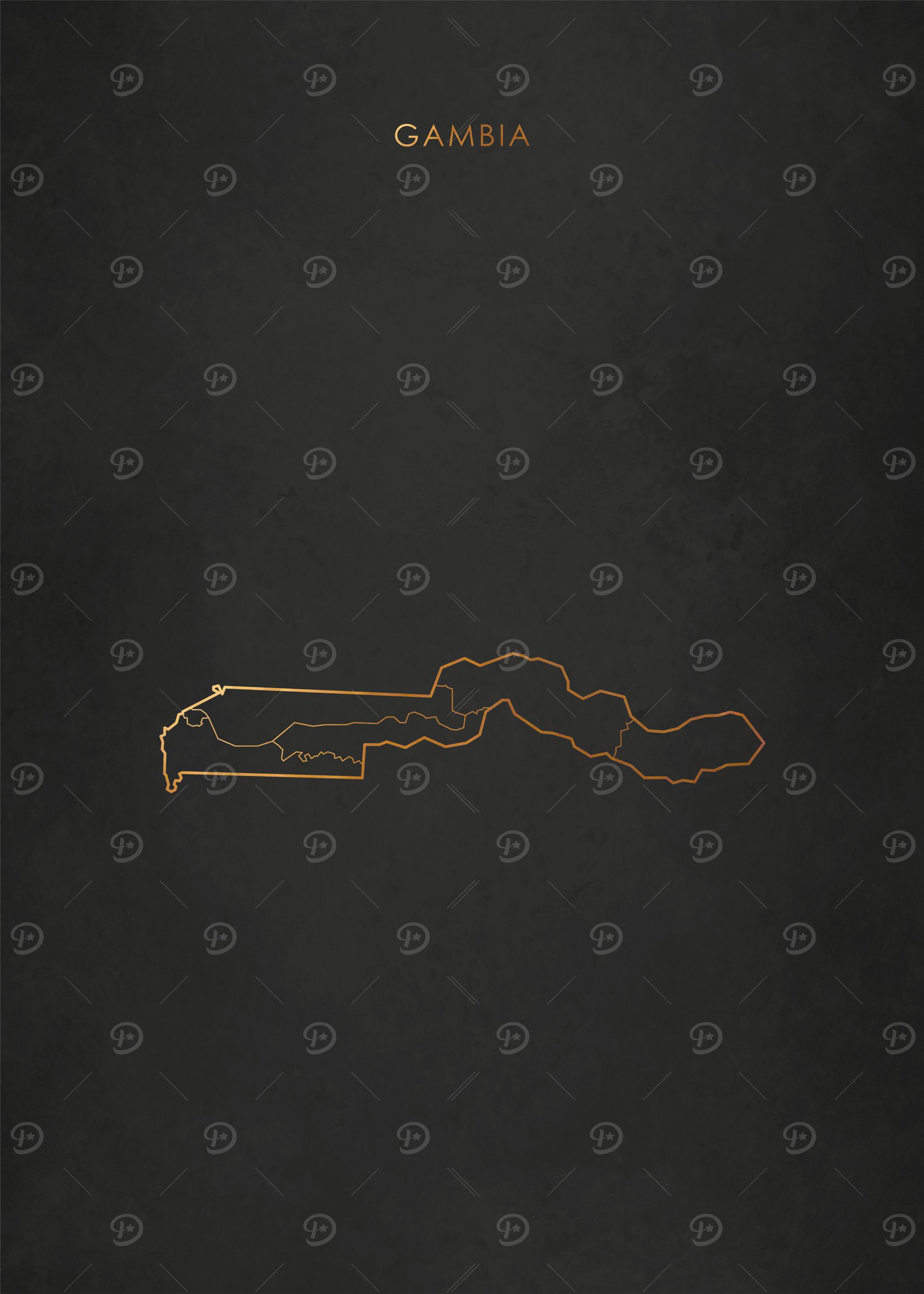 Gold Gambia Map