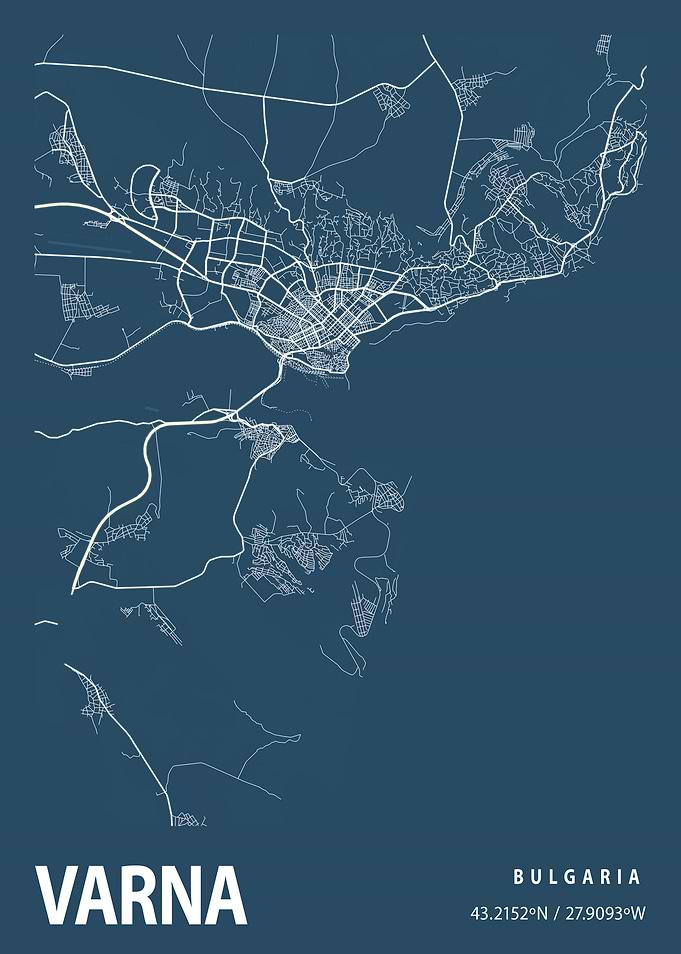 Varna Blueprint Street Map