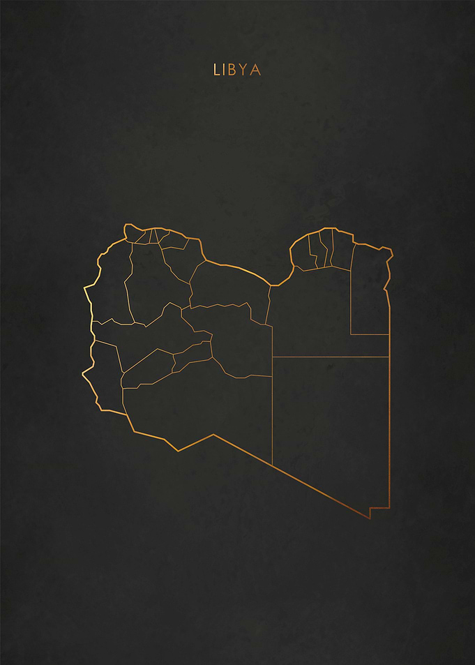 Gold Libya Map