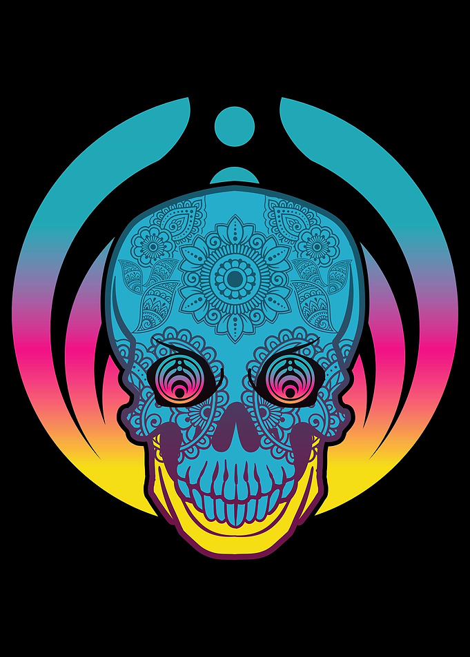 Psychedelic Alien Skull