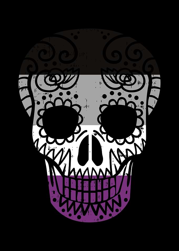 Sugar Skull Asexual Flag