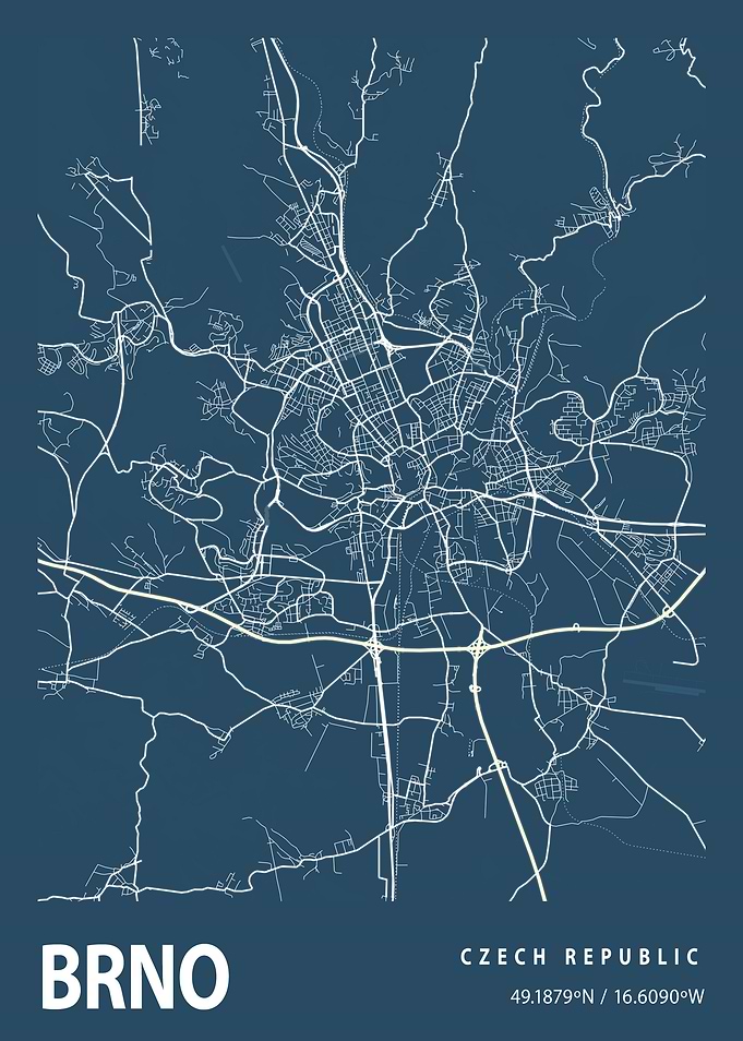Brno Blueprint Street Map
