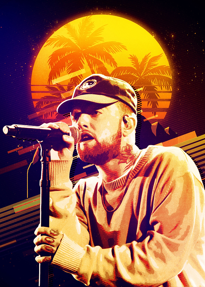 Mac Miller Retro Poster
