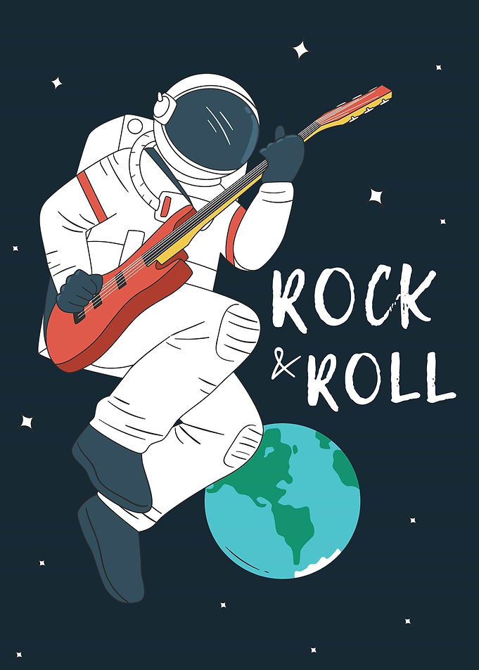 Astronaut playing Guitar