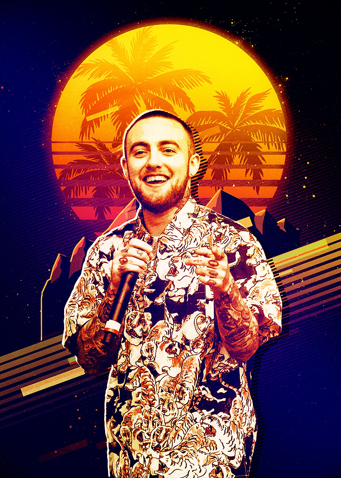 Mac Miller Retro Poster