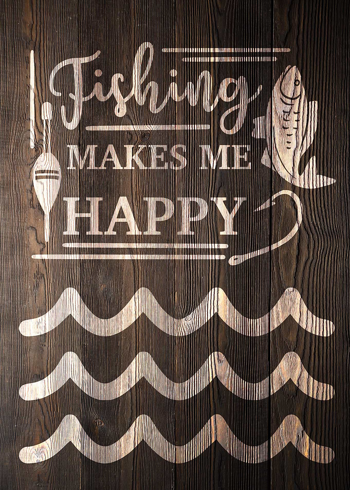 FISHING HAPPY WOOD