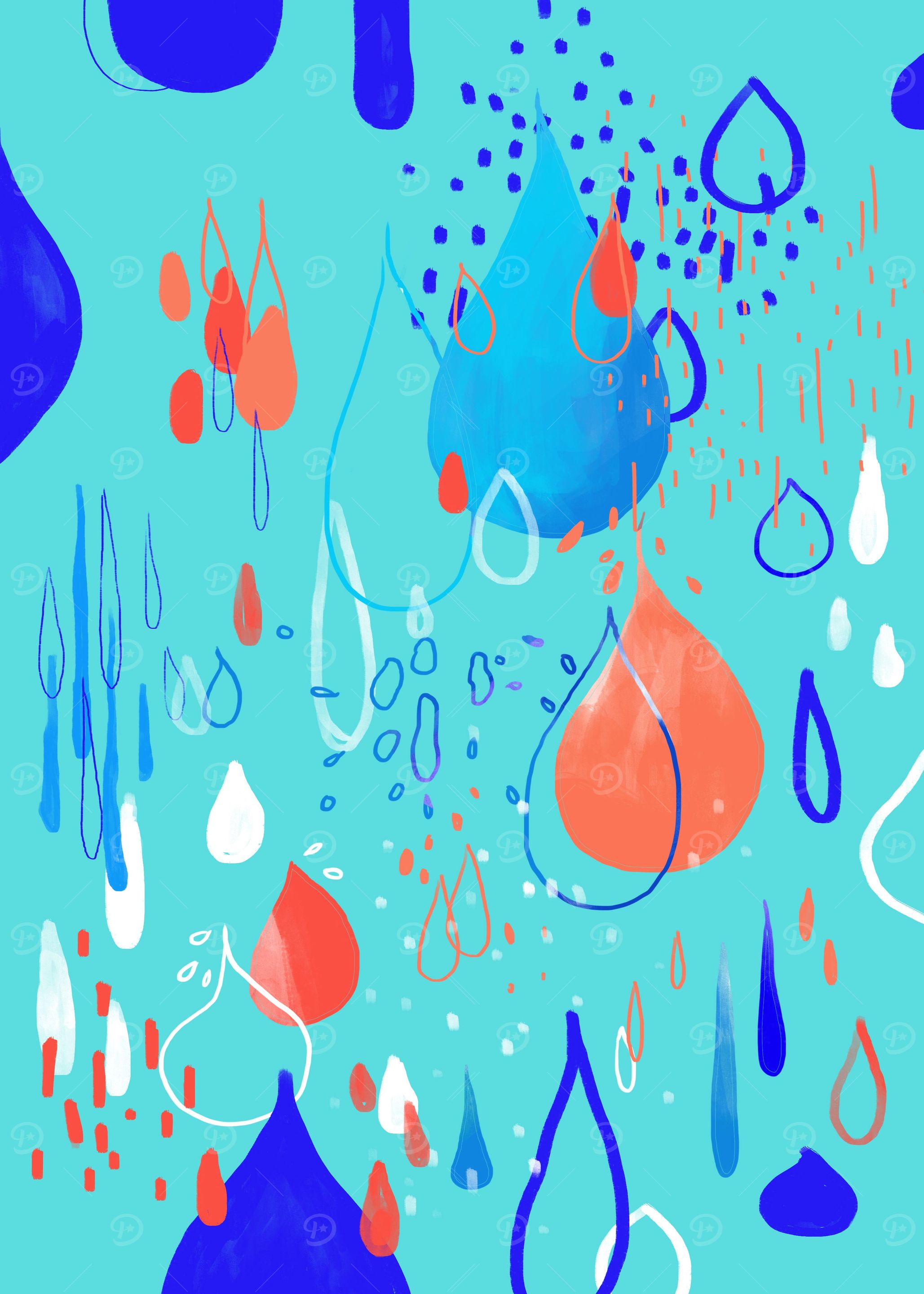abstract rain drop drawing