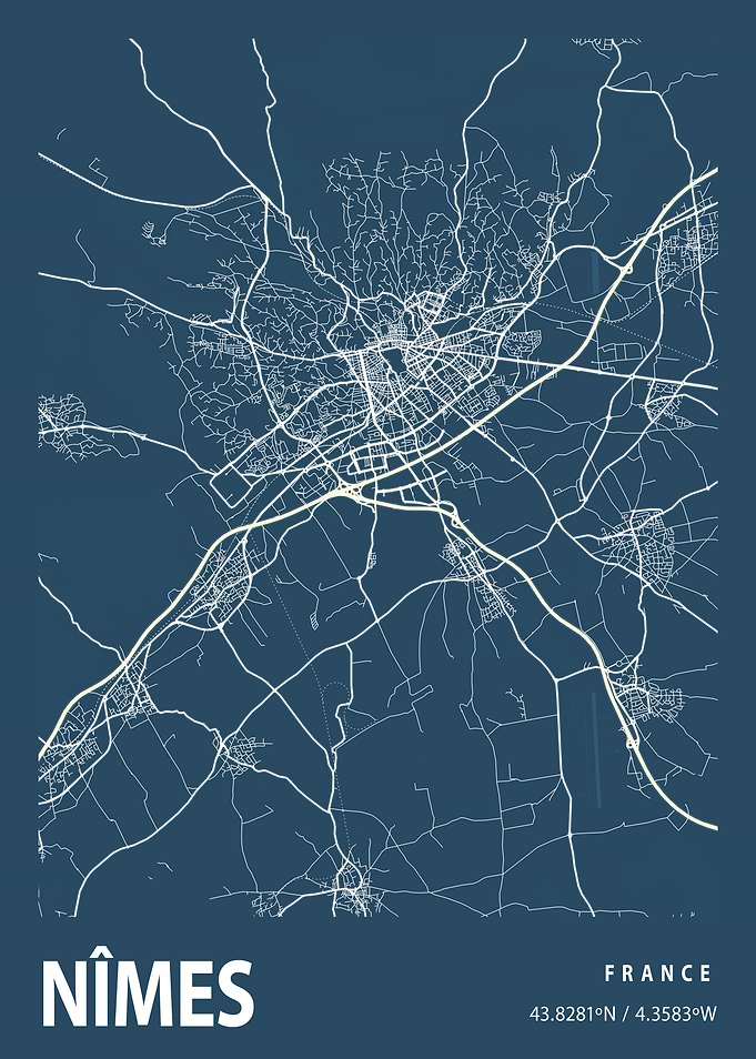 Nimes Blueprint Street Map